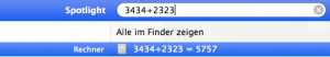 Spotlight kann auch rechnen