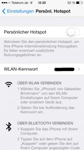 Das iPhone als Hotspot verwenden