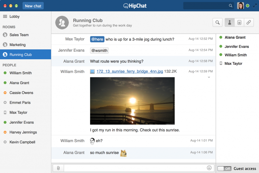 Hipchat läuft im Browser (Foto: Atlassian)