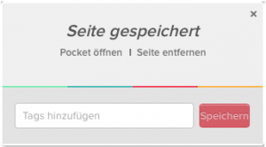 Nach dem Speichern eines Inhalts fragt Pocket nach Schlagwörtern. (Foto: Screenshot)