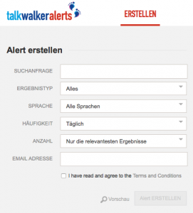 Talkwalker Alerts bietet viele Einstellungsmöglichkeiten (Foto: Screenshot)