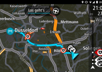 TomTom Go zeigt übersichtliche Stau-Nachrichten (Foto: Screenshot)