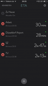 ETA: Ankunftszeit für mehrere Ziele auf einen Blick (Foto: Screenshot)