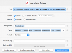 Der WordPress-Export lässt sich individuell konfigurieren (Foto: Screenshot)